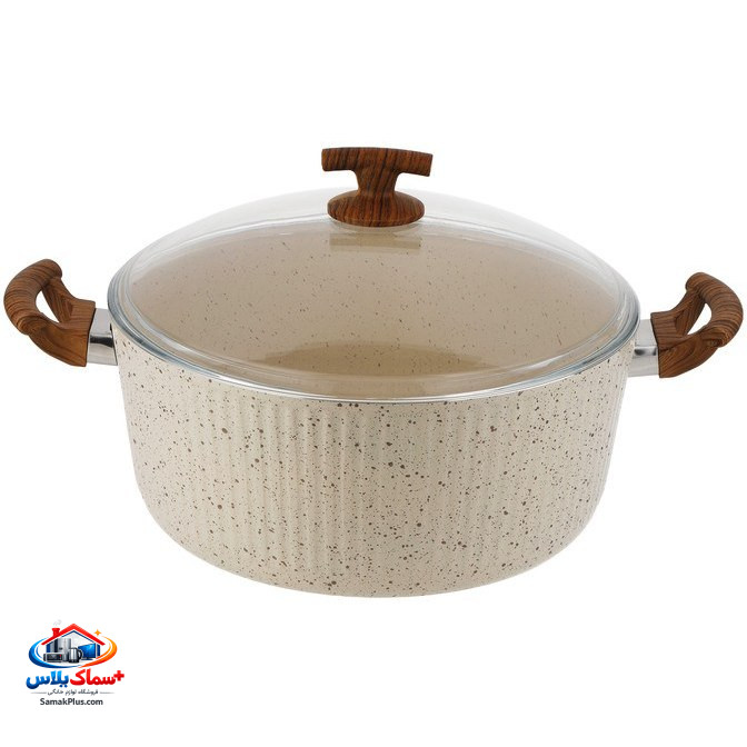 سرویس قابلمه  11 پارچه گرانیتی چدن و آلمینیوم  مدل السا برند اویز pmd- رنگ کرم
