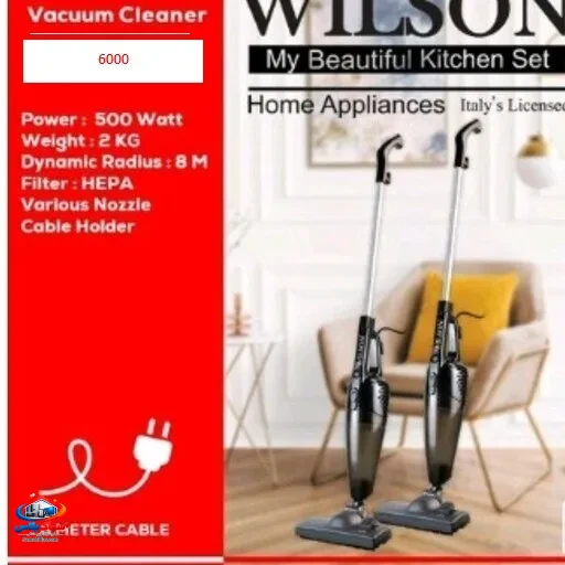 جاروبرقی پرتابل و دسته بلند ویلسون (Wilson) مدل 6000 – سبک، پرقدرت و کم‌صدا